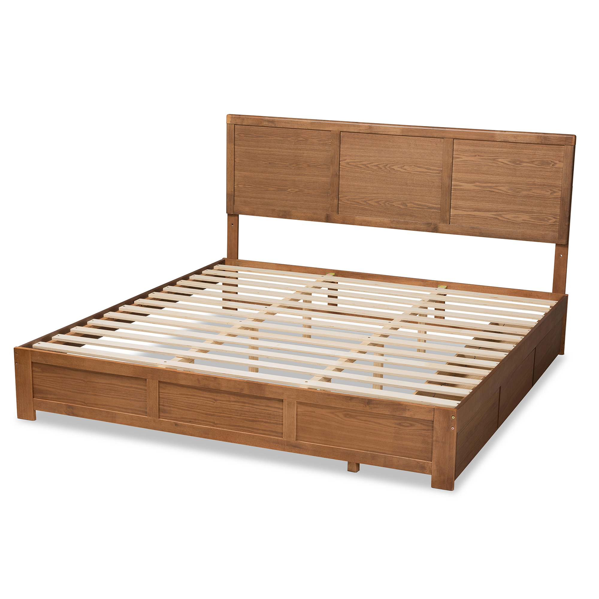 Baxton Studio Aras Contemporary/Modern Wood Storage Platform Bed, King, Ash Walnut - image 5 of 13
