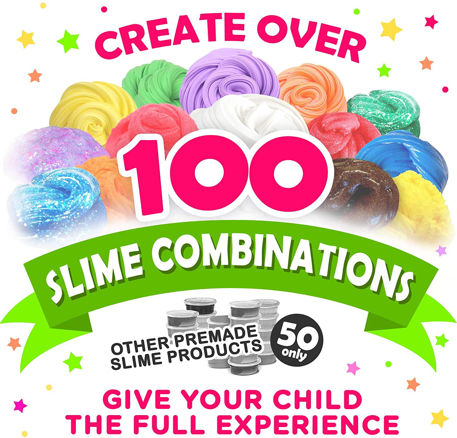 Original Stationery Ultimate Slime Kit DIY Slime Making Kit with Slime Add  Ins Stuff for Unicorn, Glitter, Cloud, Butter, Floam, More - Deluxe Slime