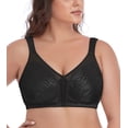 thumbnail image 2 of Exclare Women's Minimizer Bras Comfort Non Padded Full Figure Large Busts Wirefree Plus Size Bra(Black,36D), 2 of 7