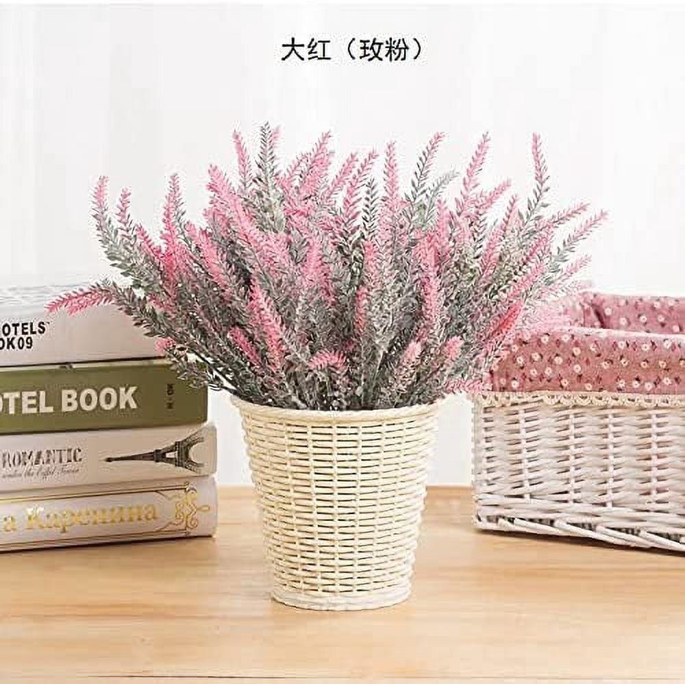 GRNSHTS Artificial Lavender Flowers 8pcs Fake Plants with Faux Plastic Wedding Bouquet for Home Party Wedding Balcony Garden Patio Outdoor Decoration (Pink,16pcs)