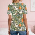 thumbnail image 6 of OIOLOYJM Womens Easter Tops 2026 Funny Bunny Graphic Henley Shirts Casual Button V-Neck Short Sleeve T Shirts Spring Fashion Clothes Green M, 6 of 6