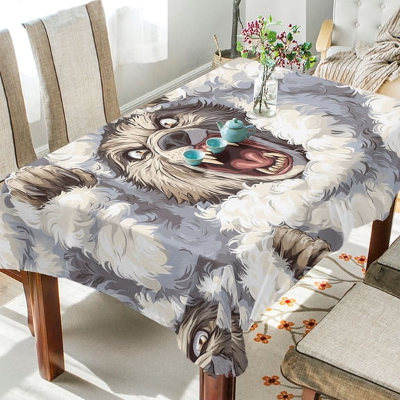 BZSMCE Square Tablecloth Grey Wofl Pattern Pattern Tableclothes