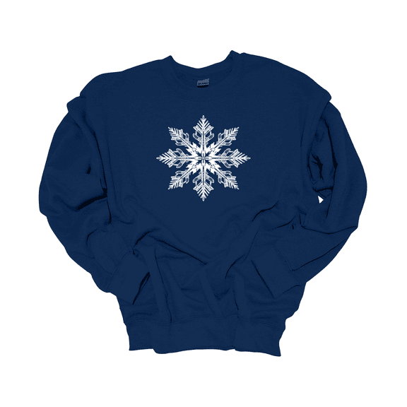 Trenz Shirt Company Christmas Winter Snowflake Crewneck Sweatshirt-Navy-4xl