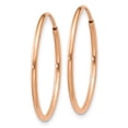 thumbnail image 2 of Auriga Fine Jewelry 14k Rose Gold 1.2mm Endless Hoop Earrings for Women, 2 of 5