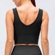 thumbnail image 4 of Sujetador deportivo de cuello alto y largo para mujer: sujetador de yoga con espalda cruzada y relleno, top corto sin mangas con sujetador incorporado, 4 of 6