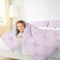 thumbnail image 4 of Feelyou Purple Polkadot Ribbon Full Size Comforter Sets, Kawaii Cartoon Bow-tie Bedding Comforter Set, Cute Princess Bow Reversible Bedding Sets, Super Cozy Room Decor, 3pcs, 4 of 8