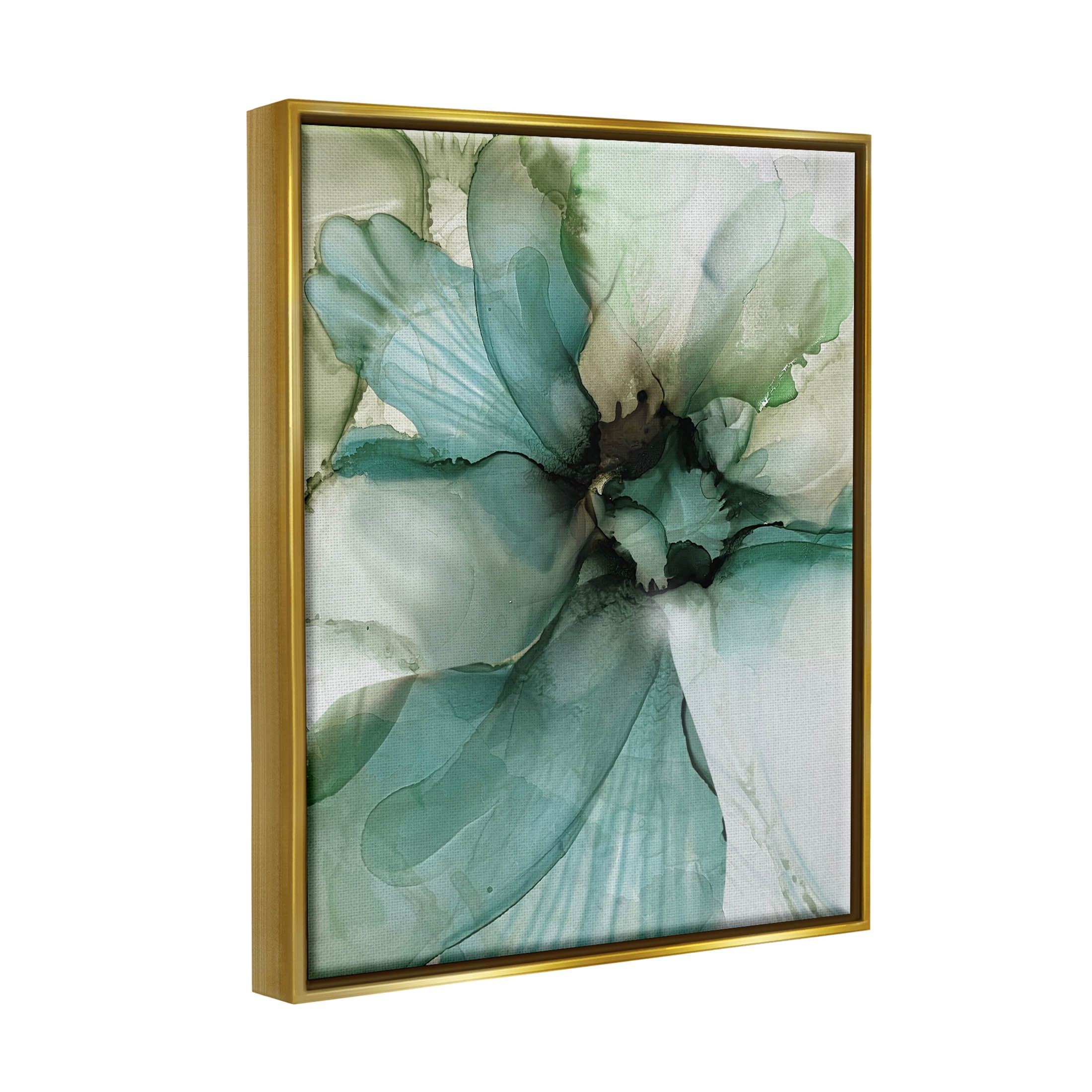 Modern Flower Petal Botanical Abstract Graphic Art Metallic Gold Framed Art Print Wall Art