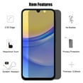 thumbnail image 6 of UZWZW 4 Pack Privacy Screen Protector Tempered Glass for Samsung Galaxy A15 / A25 5G / 4G, 6 of 7