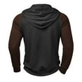 thumbnail image 3 of Ceisia Men Casual Fashion Solid Color Plaid Gift Stand Up Irregular Collar Long Sleeve Pullover Tops, 3 of 6
