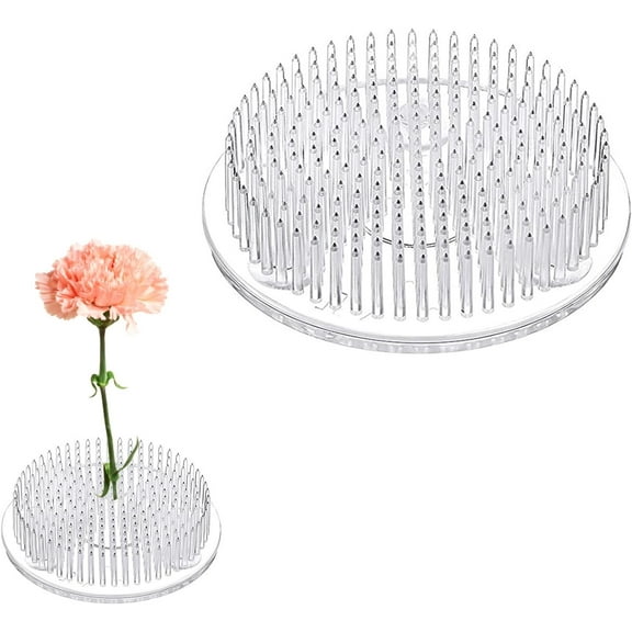 Flower Frog, Clear Flower Frogs for Arrangements Plastic Florist Frog Pin Frog Flower Arrangement Holder Floral Frog with Rubber Gasket Floristry Frog for Flower Arrangement,Plant 70mm