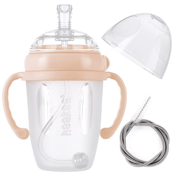 Pajita pesada Sippy Cup haakaa de 250 ml para niños de más de 6 meses, color melocotón