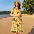 thumbnail image 4 of Lsque Cute Animals Print Women's Casual Dress T-Shirt Summer Short Sleeve Scoop Neck Swing Dresses, 4 of 6