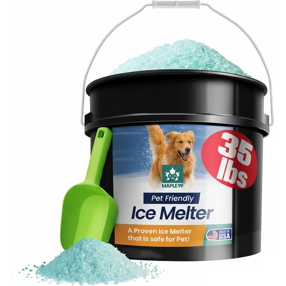 Pet Safe Ice Melt Safe for Concrete 35 lb Snow Salt Ice Melt Pet Friendly, Green Salt for Snow and Ice Removal, Sidewalk Salt, Driveway Salt, Snow Melt is Effective Up to -5
