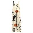 thumbnail image 5 of Halloween Jumpsuits for Women Skull Skeleton Sleeveless Backless Horror Overalls Castle Witch Hat Wide Leg Funny Rompers, 2XL, 5 of 5