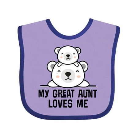 

Inktastic My Great Aunt Loves Me Polar Bear Gift Baby Boy or Baby Girl Bib