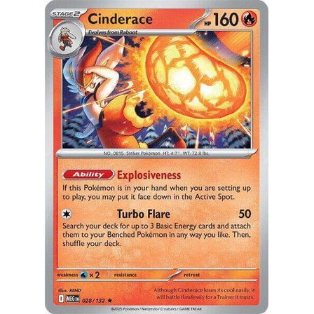 Pokemon ME01: Mega Evolution Rare Cinderace #28