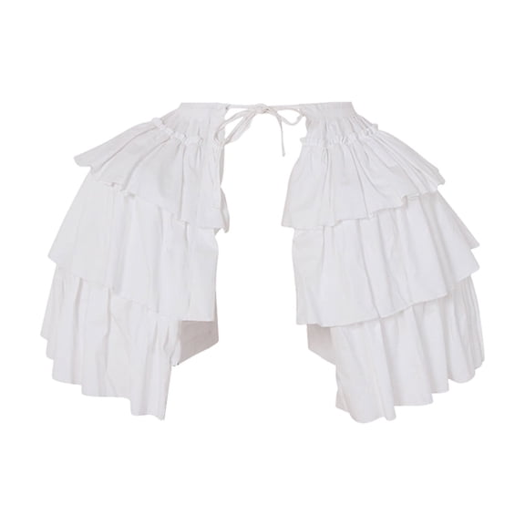 Women Victorian Bustles Hoop Skirt Petticoat Pannier Balsille Dress Underskirt Baroques Crinoline for Party White