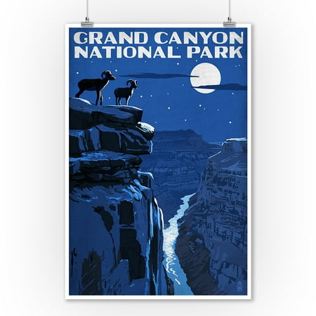 Grand Canyon National Park, Arizona - Night Scene - Lantern Press Poster (9x12 Art Print, Wall Decor Travel