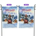 thumbnail image 2 of Hello Welcome Winter The Ski Pitbull Snowy Day Garden Flag 12x18in Double Sided Terrier Dog Lover Outdoor Decor - 13013, 2 of 5