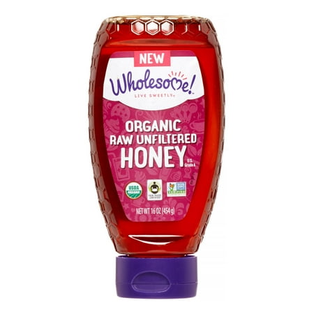 Wholesome Sweeteners Raw Honey, Unfiltered, Squeeze Bottle, 16