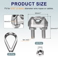 thumbnail image 2 of 40 Pcs M4 5/32" Abrazaderas de Cable U-Bolt para Aparejo de Cable de Alambre Sistema de Barandilla de Carpa, 2 of 6