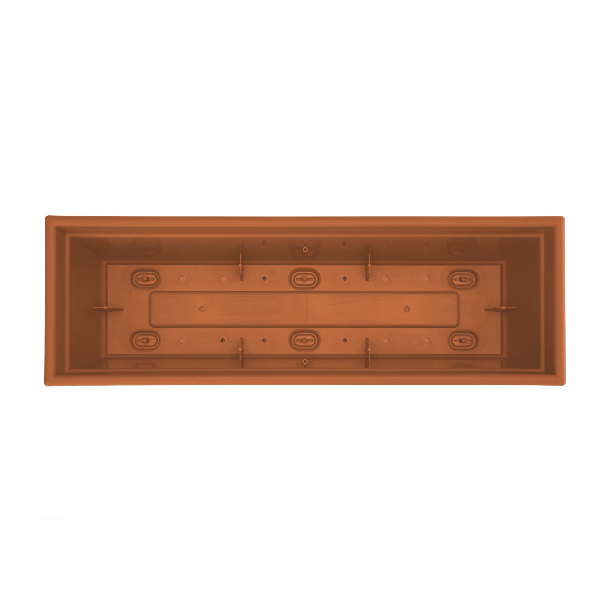 Bloem Dayton 24" Plastic Window Box Planter with Saucer Tray: 100% Recycled Plastic, for Window Sill & Ledge, Terra Cotta