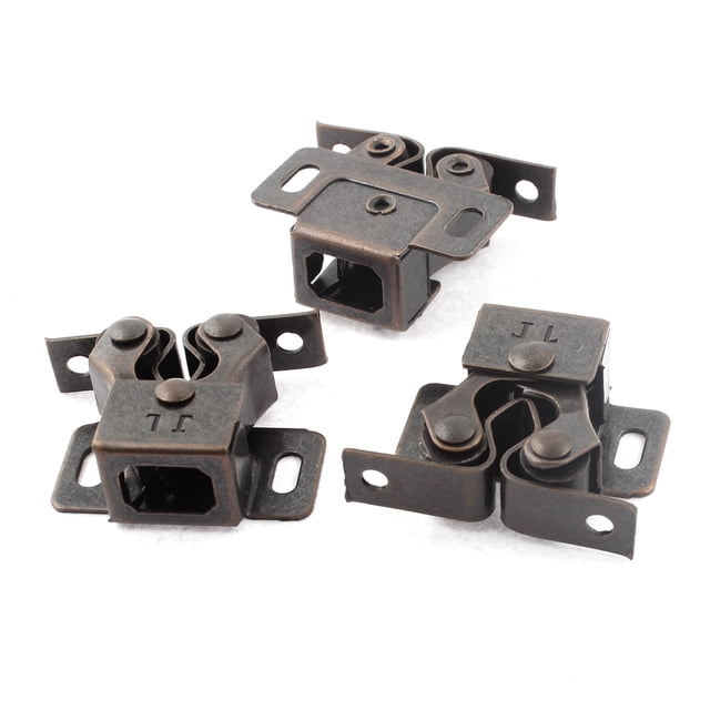 Unique Bargains 1.4" Estilo Retro Mueble Puerta Magnético Catch Stop Stopper Latch Metal Bronce 3Pcs