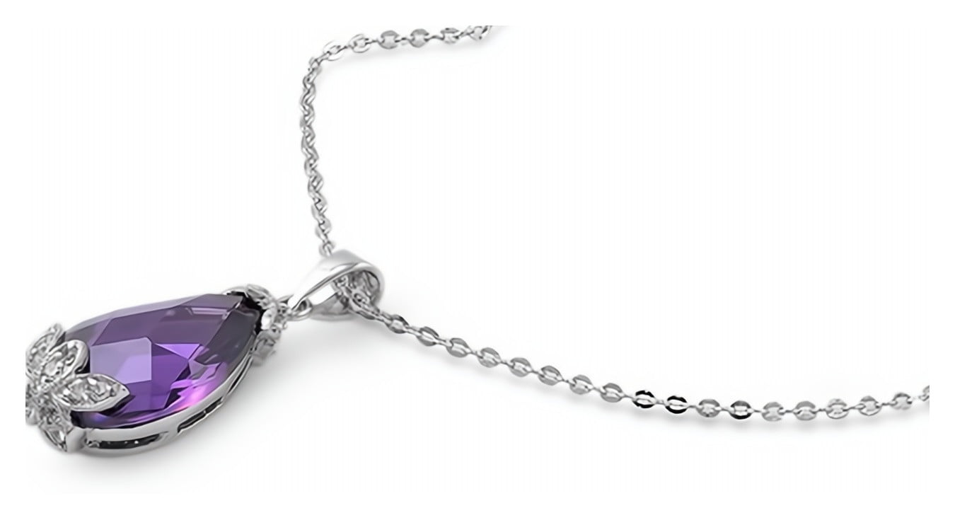 Black & Clear Glitzs Jewels 925 Sterling Silver Cubic Zirconia Necklace for Women | Turtle
