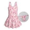 thumbnail image 4 of Uorisanigo Girls One Piece Swimsuits Modest Size 12-13 Polyester and Spandex Fabric Summer Swim Dress Back Strap Swimwear Summer Beach, Kawaii Axolotl, 4 of 6