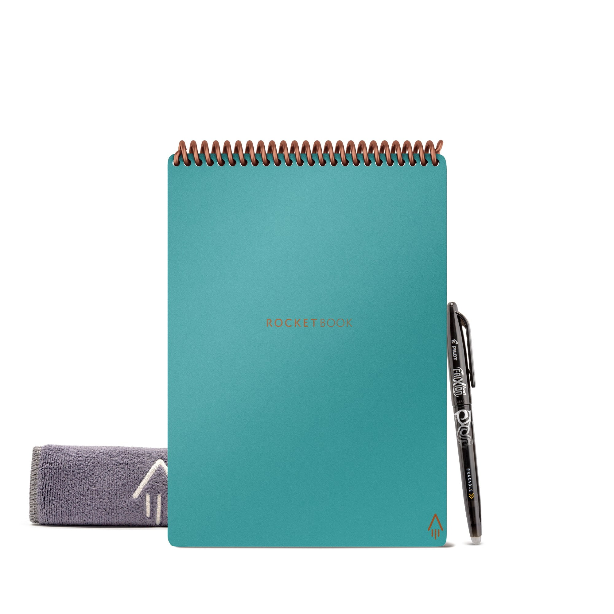 Rocketbook Flip Smart Reusable Executive Size Notepad, 6' x 8-4/5', 1 Subject, Dot-Grid and Line Ruled, 18 Sheets, Teal