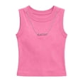 thumbnail image 4 of BLTIBY Girls Tank Tops Round Neck Sleeveless Ribbed Vest Casual Basic Thick Strap Slim Fitted Racerback Shirts Pink 2-3 Years, 4 of 8