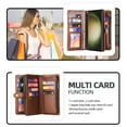 thumbnail image 3 of for Samsung Galaxy S24 Ultra PU Leather Detachable Magnetic Wallet Case, Zipper Pocket Card Slots Multifunctional Rugged Full Body Protection Wrist Strap Magnetic Buckle for Galaxy S24 Ultra - Brown, 3 of 7