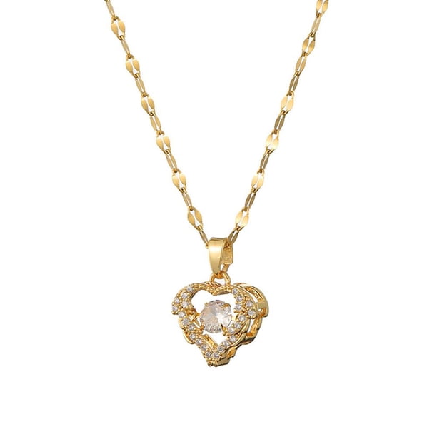 LUVCLS Collar de acero de titanio con forma de corazón de océano para enviarle a tu novia una joyería de amor inteligente