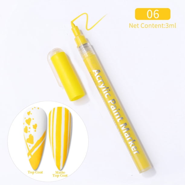 Ganfancp Lápiz de Uñas Lápiz de Esmalte de Uñas de Secado Rápido de Larga Duración Diy Líneas Abstractas Pintura Pluma para La Línea de Uñas Dibujo de Puntos de Diseño Floral Diy Uñas 3Ml Rebajas Fla
