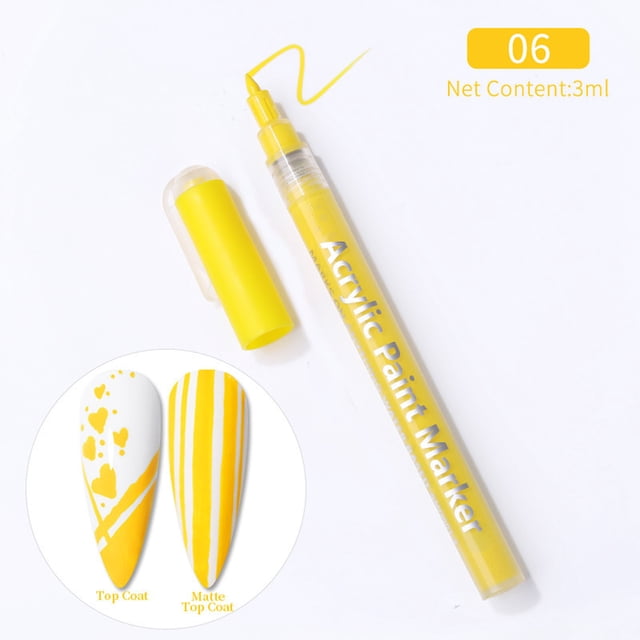 Fiudx Bolígrafo para Decoración de Uñas, Bolígrafo para Esmalte de Uñas de Secado Rápido, Bolígrafo con Diseño Diy Elegante, Bolígrafo para Pintar con Punteado Floral, Uso Salón de Belleza En Casa, S