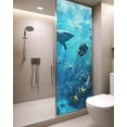 thumbnail image 2 of Window Privacy Film Ocean Seabed Stained Glass Window Film Decorative Sun Block Window Cover Summer Blue Retro Coastal Coral Window Clings Static Adhesive Sticker for Bathroom 29.5"x78.7", 2 of 7