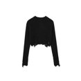 thumbnail image 2 of TRAF 2023 Otoño Y2K Suéteres cortos para mujer Jersey de punto deshilachado de manga larga Suéteres para mujer Top corto Ropa de calle, 2 of 5