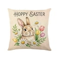 thumbnail image 2 of PONPRNGY 1Pc Easter Eggs Basket Bunny Throw Pillow Cover, 17 x 17 Inch Flowers Cushion Case Decoration for Sofa Couch, 2 of 6