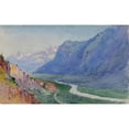 thumbnail image 2 of George Elbert Burr 14x11 Black Ornate Wood Framed Double Matted Museum Art Print Titled: The Rhone from the Path to Salvari (Switzerland) (1898), 2 of 5