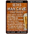 thumbnail image 1 of SETH'S Man Cave Rules Rusty Sign Garage Decor 8x12 108120051112, 1 of 1