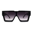 thumbnail image 1 of Mens Futuristic Robotic Squared Shield Mod Plastic Sunglasses Black Smoke, 1 of 4