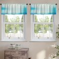 thumbnail image 2 of LALILO Kitchen Curtain Valance Soft Water Blue Color Rod Pocket Window Curtain 52"x 18" Set of 2, 2 of 5