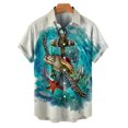 thumbnail image 3 of Camisas hawaianas para hombre, camiseta informal con estampado 3D de peces, camiseta de verano de gran tamaño con estampado de dibujos animados, elegante camisa de playa para vacaciones, 3 of 5