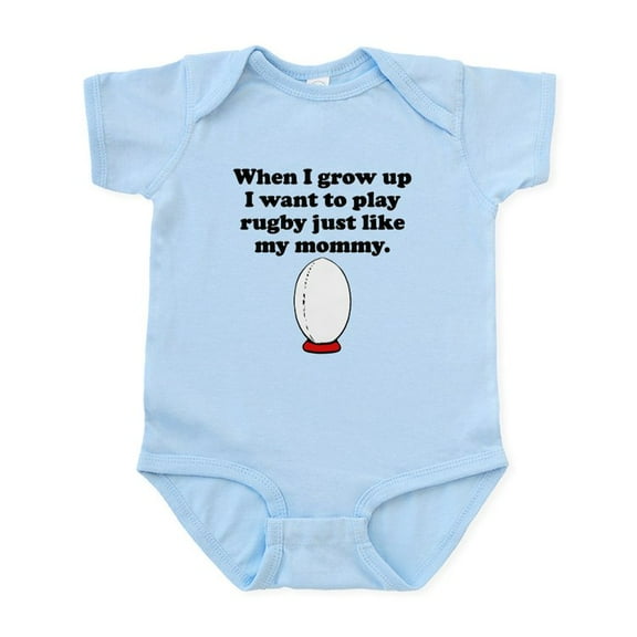 CafePress - Play Rugby Like My Mommy Body Suit - Baby Light Bodysuit, Size Newborn - 24 Months