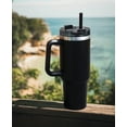 thumbnail image 6 of Mainstays 40 oz Stainless Steel Tumbler with Straw and Handle, Double Wall Insulated, Black, 6 of 7