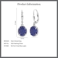 thumbnail image 5 of Gem Stone King 925 Sterling Silver Blue Lapis Leverback Dangle Earrings for Women (4.00 Cttw, Gemstone Birthstone, Oval 9X7MM), 5 of 5