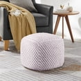 thumbnail image 1 of Loft Lyfe Yousuf Cotton Yarn Pouf, White, 1 of 6
