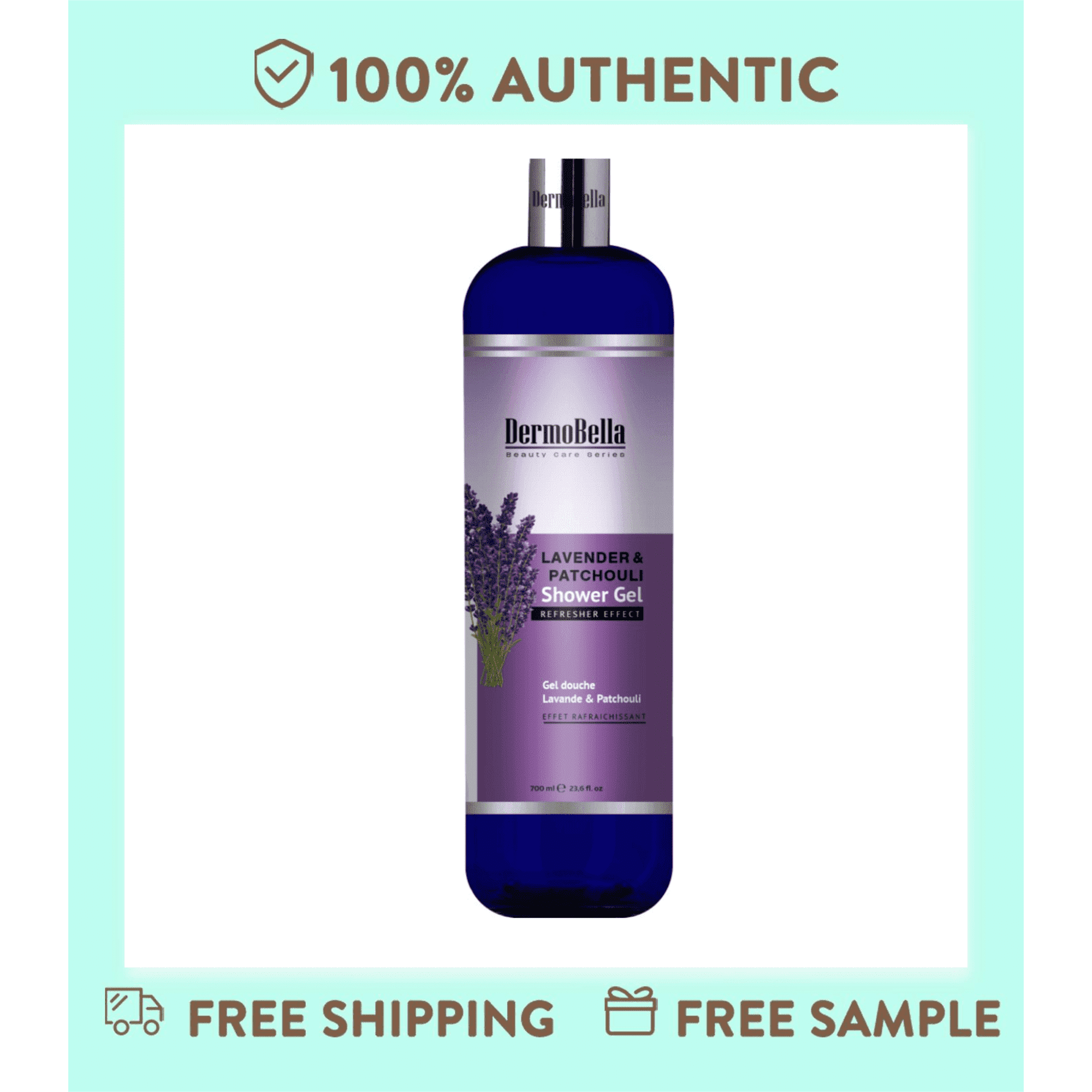 DERMOBELLA Lavender & Patchouli Shower Gel, Deep Cleansing & Nourishing Body Wash, Refresher Effect, 700ml (23.6 fl oz), 2 Pack