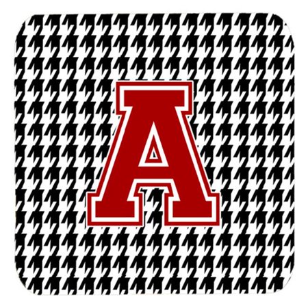 

Set Of 4 Letter A Monogram - Houndstooth Foam Coasters