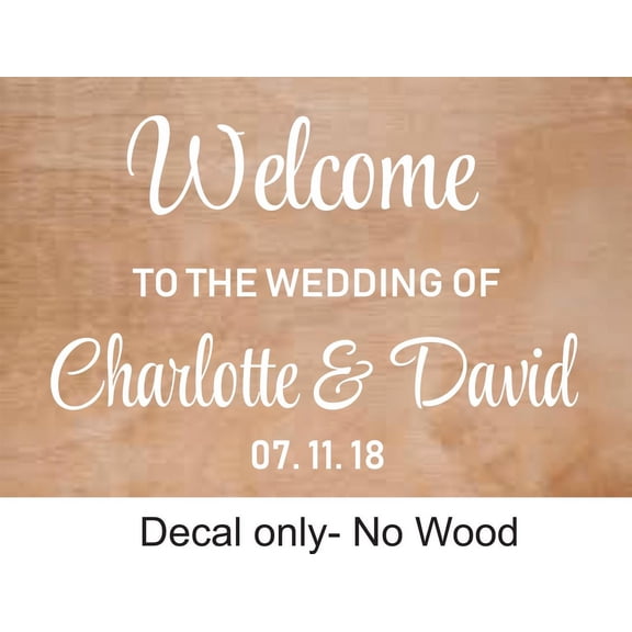 Personalized Name Vinyl Decal Sticker Custom Initial Wall Art Personalization Decor Welcome to the Wedding Marriage Wedding Shower Married 14 Inches X 20 Inches